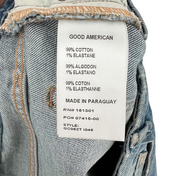 Good American Womens Good Classic Distressed Straight Leg Jeans Size 4 / 27 - Picture 11 of 13